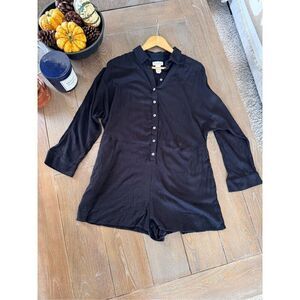 L*Space Black Button Up Long Sleeve Romper Size Medium